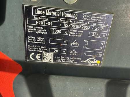 Chariot élévateur gaz 2016  Linde H20T-01 (9)