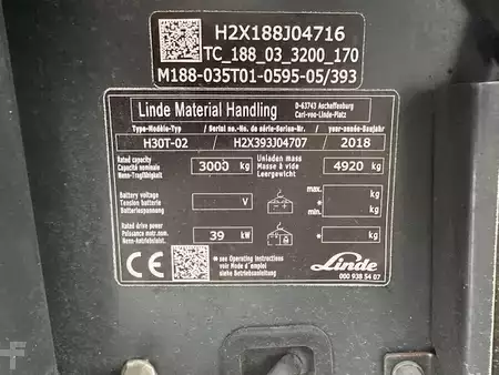 Wózki gazowe 2018  Linde H30T-02  974 heures triplex 5950mm (10)