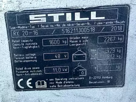 Carrelli elettrici 3 ruote 2018  Still RX20-16 TDL/positionneur (7)