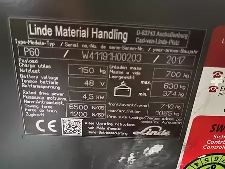 Terminaltraktor 2017  Linde P60 1020 heures extraction latérale (13)