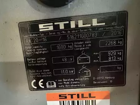 Eléctrica de 3 ruedas 2016  Still RX20-16 1201 heures (7)