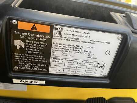 El truck - 4 hjulet 2014  Hyster J2.5XN 2423  heures (6)