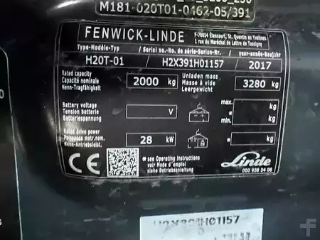 Carretilla elevadora GLP 2017  Linde H20T-01 triplex 5731 heures (8)