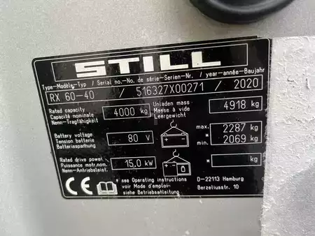 4-wiel elektrische heftrucks 2020  Still RX60-40 DEMO  476 heures (12)