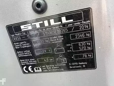 3-wiel elektrische heftrucks 2014  Still RX50-15 démo 182 heures (8)