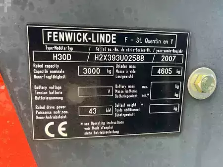 Empilhador diesel 2007  Linde H30D triplex 3495 heures  TDL/positionneur (7)