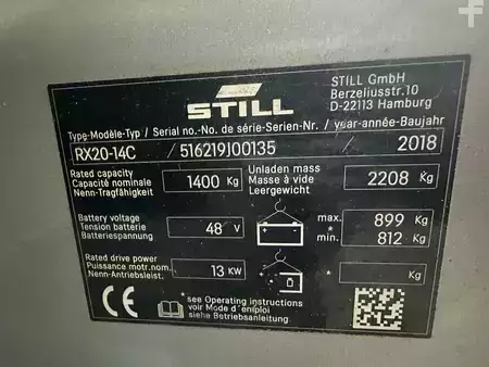 Eléctrico - 3 rodas 2018  Still RX20-14C triplex 2648 heures (7)