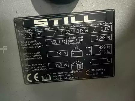 Elektro tříkolové VZV 2017  Still RX20-16 4 lignes (8)