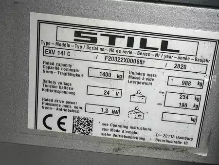 Ruční vysokozdvižný vozík 2020  Still EXV14IC triplex 246 heures (4)