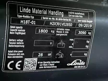 Wózki gazowe 2019  Linde H18T-01 3488 heures (8)