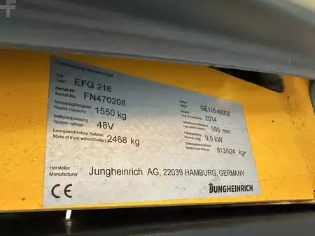 Elektryczne 3-kołowe 2014  Jungheinrich EFG216 triplex 4512 heures (7)