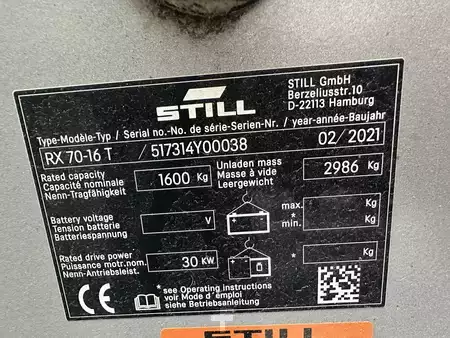 LPG Forklifts 2021  Still RX70-16T triplex 648 heures (7)