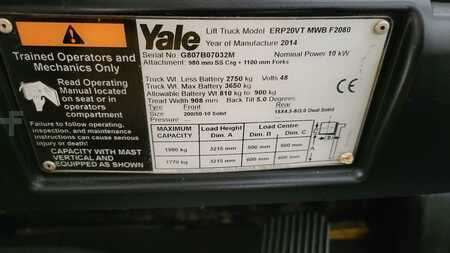 3-wiel elektrische heftrucks 2014  Yale ERP20VT MWB F2080 2014 (5)