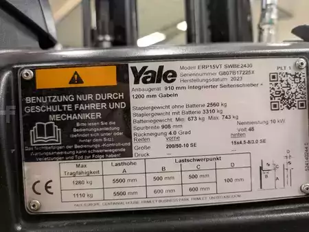 3-wiel elektrische heftrucks 2022  Yale ERP 15 VT (5)
