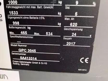 Horizontální vychystávací vozík 2017  Crown GPC 3045 (4)