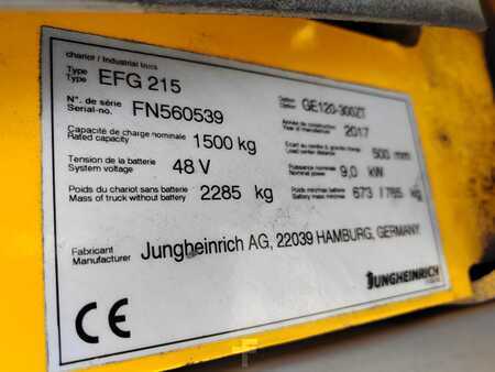 Eléctrica de 3 ruedas 2017  Jungheinrich EFG 215 (7)