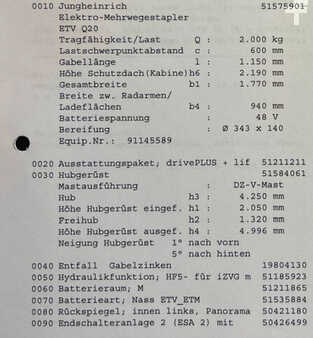 Négyutas tolóoszlopos targonca  Jungheinrich ETV-Q20 Neuwertig Vierwegestapler (10)