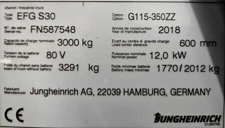 Elektro 4 Rad 2018  Jungheinrich EFGS30 Freihub nur 305 Stinden  (4)