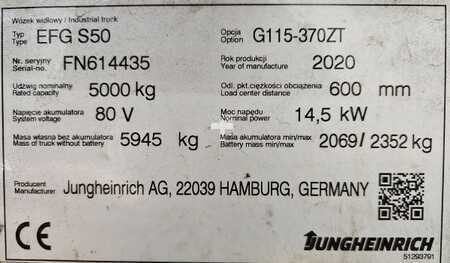 Sähkö - 4 pyör 2020  Jungheinrich EFG S50 (3)