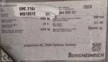 Fahrerstandstapler 2020  Jungheinrich ERC 216z - 525DZ Li-Ion (3)