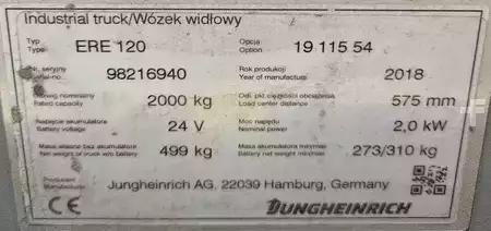 Niederhubwagen 2021  Jungheinrich ERE 120 FP Lithium (3)