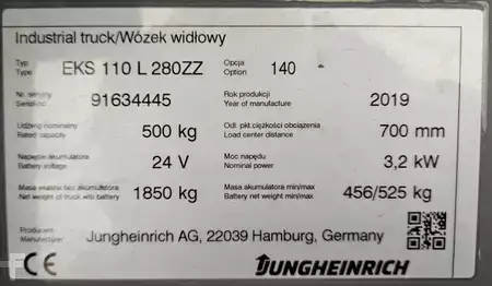 Recogepedido vertical 2019  Jungheinrich EKS 110 L 280ZZ (3)