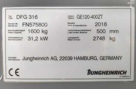 Dieselový VZV 2018  Jungheinrich DFG316 (10)