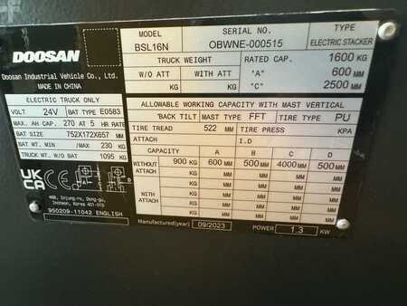 Ledstaplare gå 2023  Doosan BSL16N-7 (8)