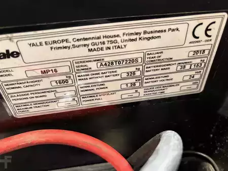 Transpallet elettrici 2016  Yale MP16 (5)