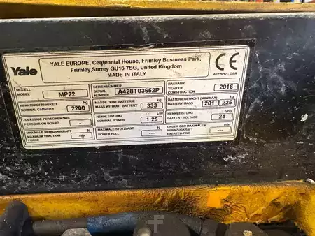 Nízkozdvižný vozík 2016  Yale MP22 - Neue Batterie (6)