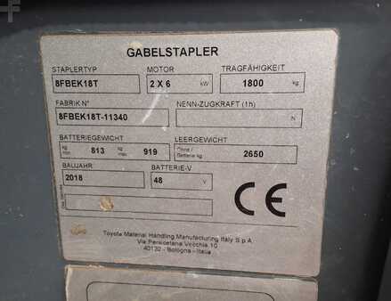 Eléctrica de 3 ruedas 2018  Toyota 8FBEK18T (9)