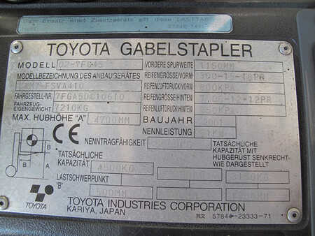Carretilla elevadora GLP 2001  Toyota 02-7FG45 (5) 