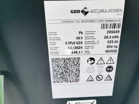 Elektryczne 4-kołowe 2024  GBD Accumulatoren Gera 48 V 5 TPzS 625 (3)