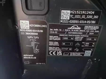Carrelli elettrici 3 ruote 2024  Linde E16/386-02 (14)