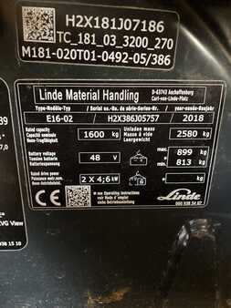 Eléctrica de 3 ruedas 2018  Linde E16/386 Li-ION (6) 