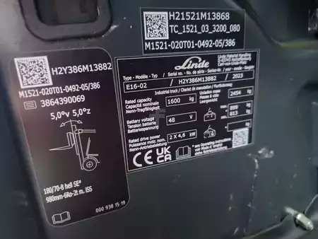 Carrelli elettrici 3 ruote 2023  Linde E16/386-02 (13)