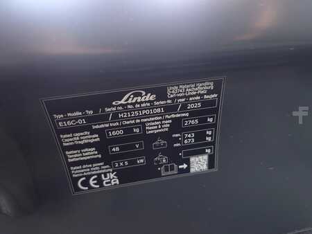 Elektryczne 3-kołowe 2025  Linde E16C/1251 Brand new (17)