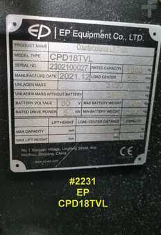 3-wiel elektrische heftrucks 2021  EP Equipment CPD18TVL (6)