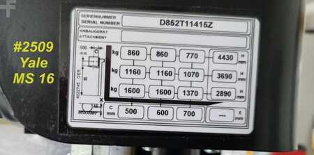Ruční vysokozdvižný vozík 2025  Yale MS 16 (5)