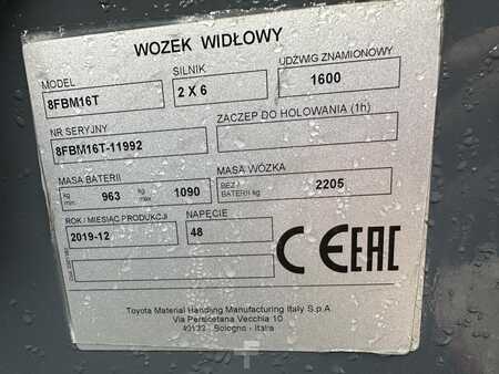 Electric - 4 wheels 2019  Toyota 8FBM16T (7)