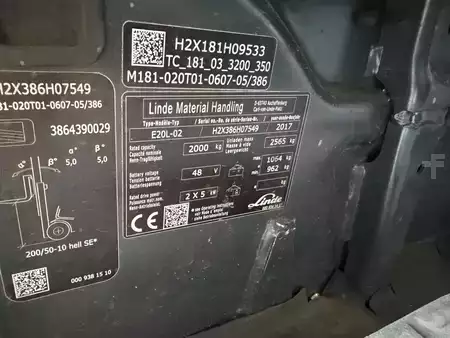 Carrelli elettrici 3 ruote 2017  Linde E20L-02 (10)