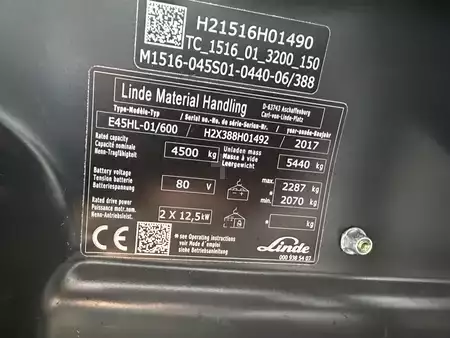 Elektro čtyřkolový VZV 2017  Linde E45HL-01/600 (7)