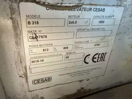 3-wiel elektrische heftrucks 2019  Cesab B318 (9)