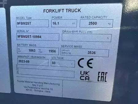 Elektromos 4 kerekű 2023  Toyota 9FBM25T (7)