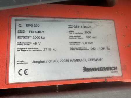 Elektrisk- 3 hjul 2009  Jungheinrich EFG 220 Baujahr 2009/ Stunden 4601/Akku 2022 (7) 