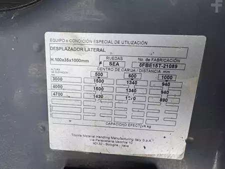 Eléctrica de 3 ruedas 2022  Toyota 8FBE15T  Baujahr 2022 / Stunden 4339 HH 4,7M (6)