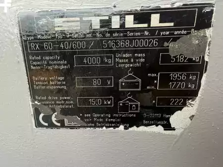 El truck - 4 hjulet 2018  Still RX60-40/600 Baujahr 2018/ Triplexmast Gabel Kamera (7)