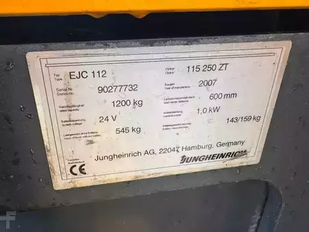Stapelaars 2007  Jungheinrich EJC 112 Baujahr 2007 HH 2,5M /1671 Std./ (4)