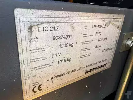 Ruční vysokozdvižný vozík 2010  Jungheinrich EJC 212 Baujahr 2010 Stunden 1622Akku 2012 (7)