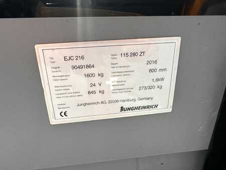 Hochhubwagen 2016  Jungheinrich EJC 216 Baujahr 2016 Stunden 1190/ Duplex 2,8M (3)